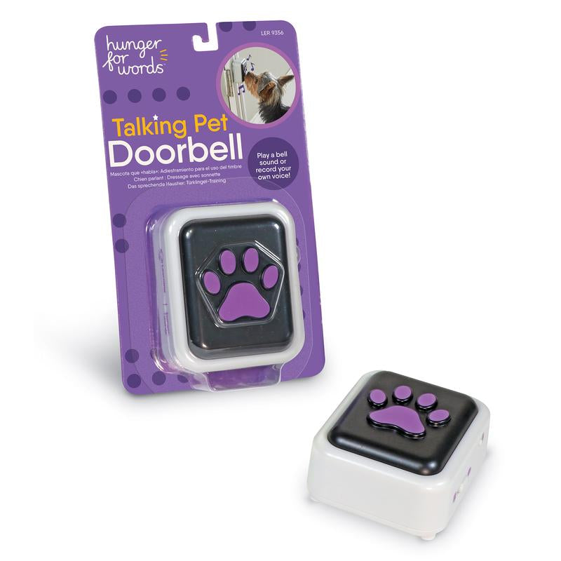 Brightkins Hunger for Words Talking Pet Doorbell - 1 Piece Doorbell for Dogs, Doggie Doorbell, Perfect for Dog Potty Training, Talking Dog Buttons